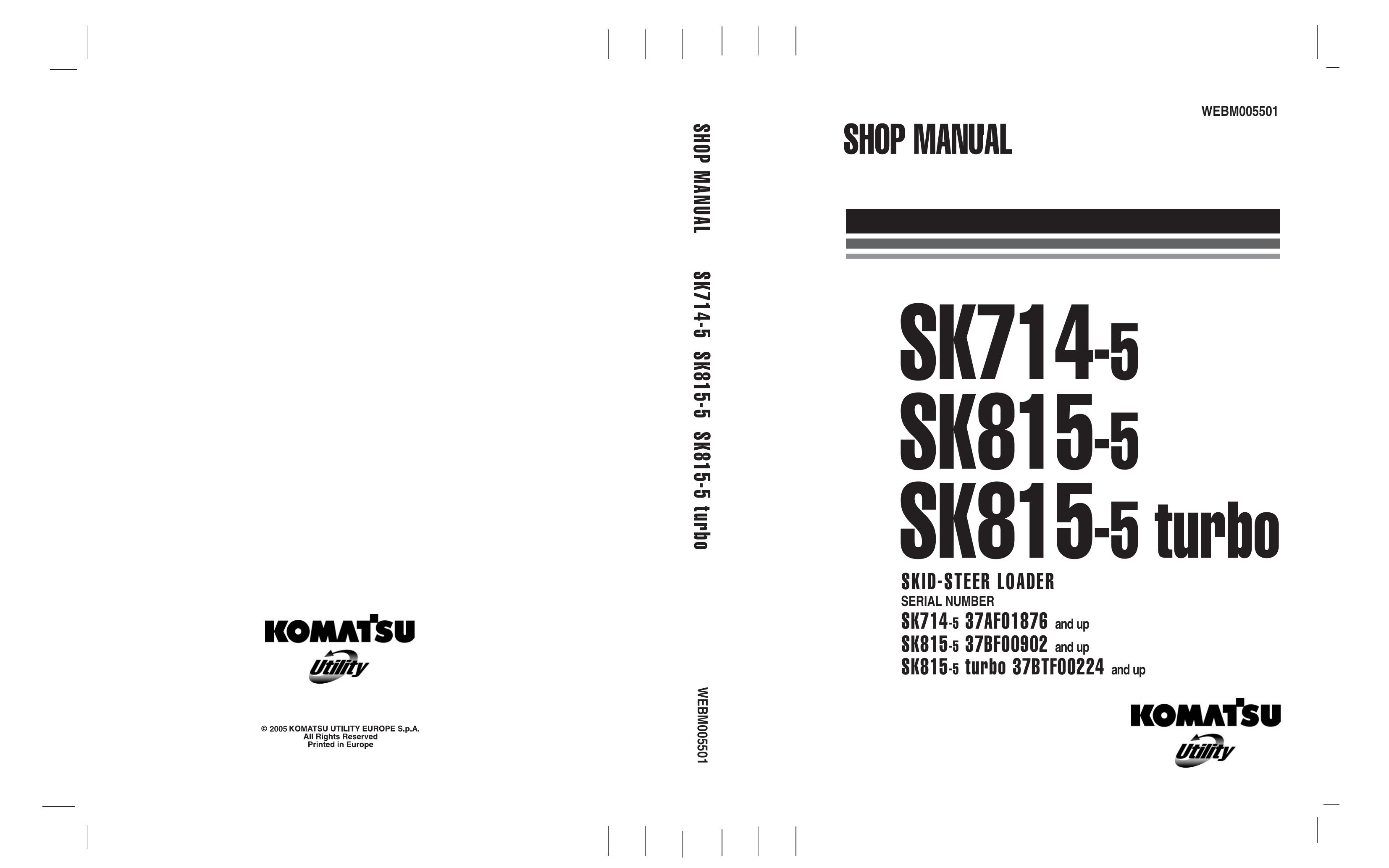 SK714-5 SK815-5 SK815-5 TURBO Shop Manual